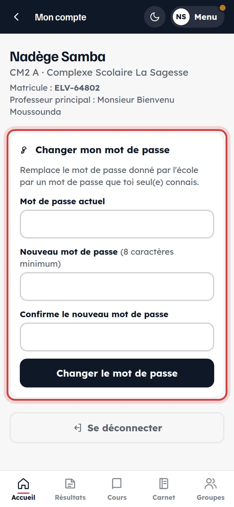 Mon compte