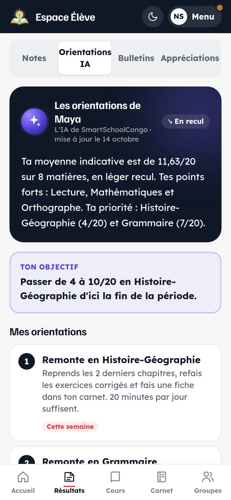 Orientations IA de Maya