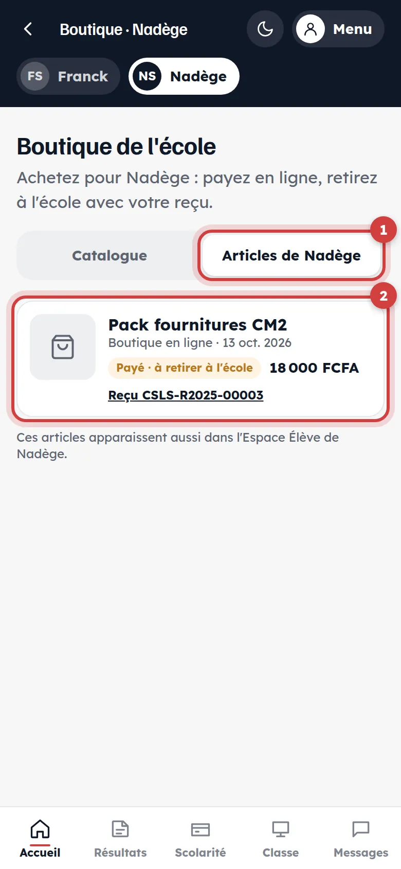 Articles de l’enfant