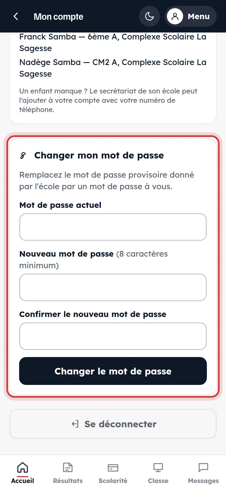 Mon compte