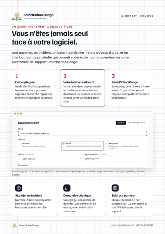 Aperçu de la plaquette support et services